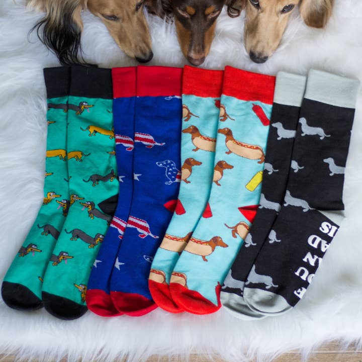 Sock Doggo - Wholesale Socks - Unisex - Unisex Socks - 3-Pack - Dachshund Design - Fun & Colorful4