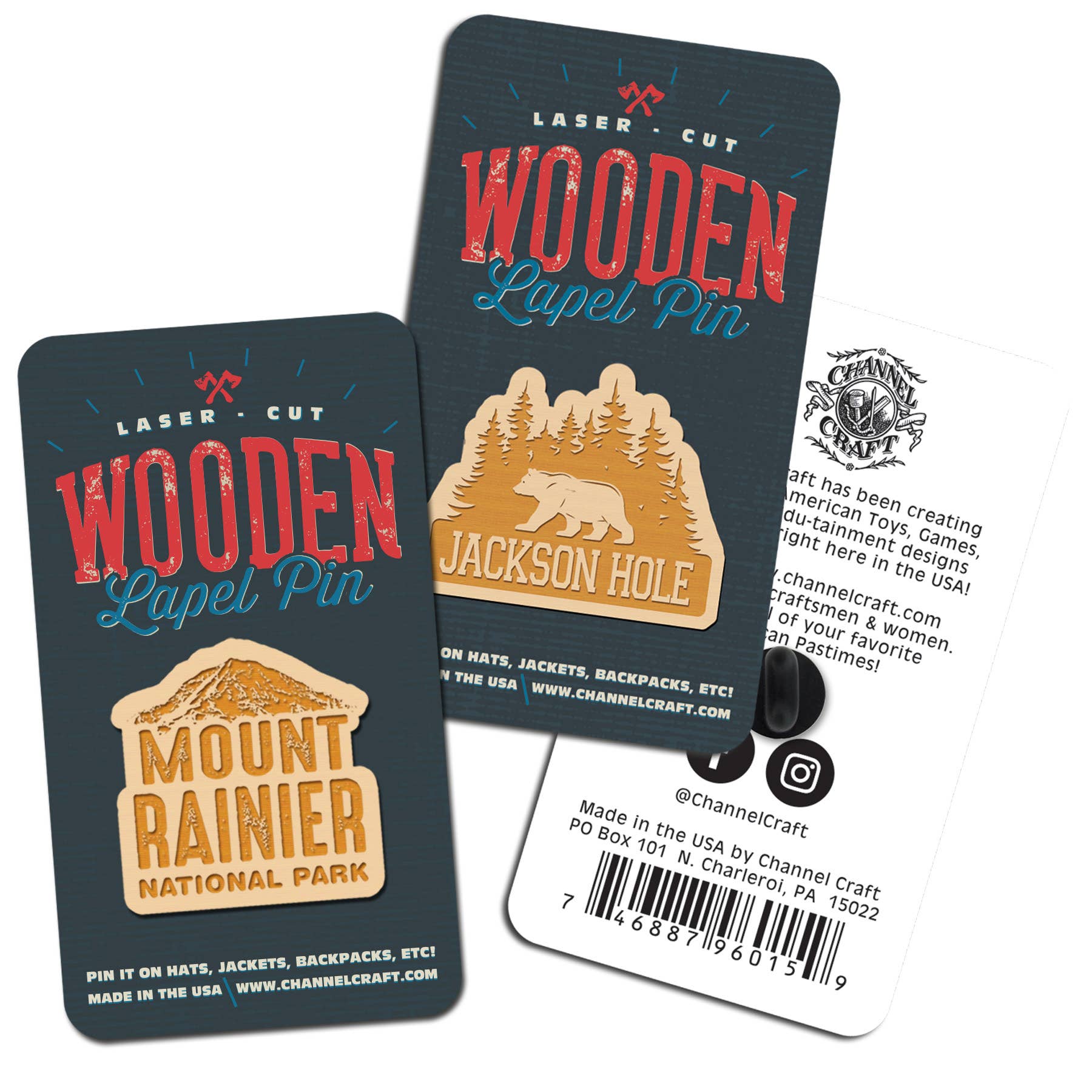 Channel Craft - Wholesale Lapel Pin/Button - Wooden Lapel Pins0