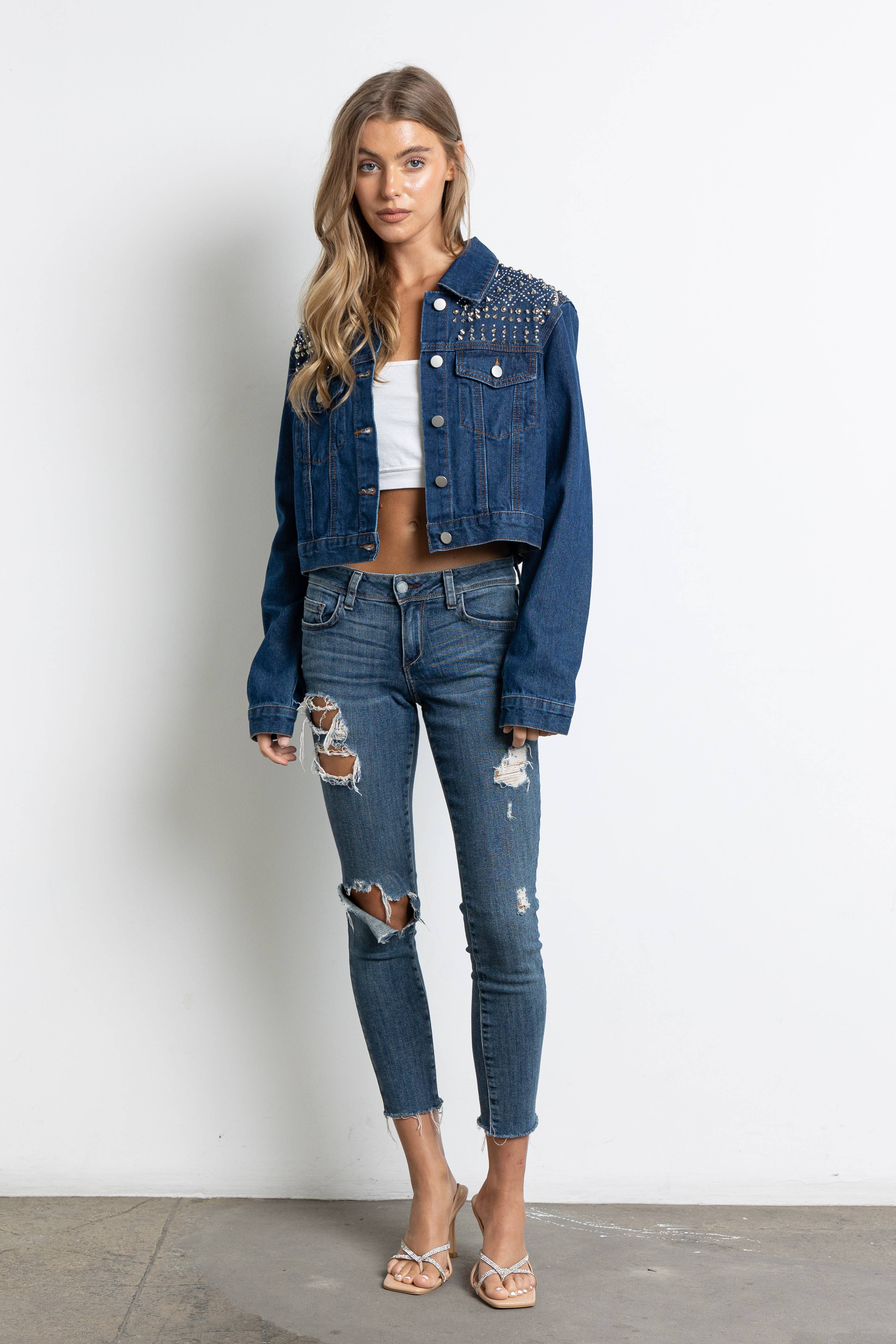 KIWI – Casaco de ganga - Mulher por atacado – J2187 Casaco Ganga Embelezada8