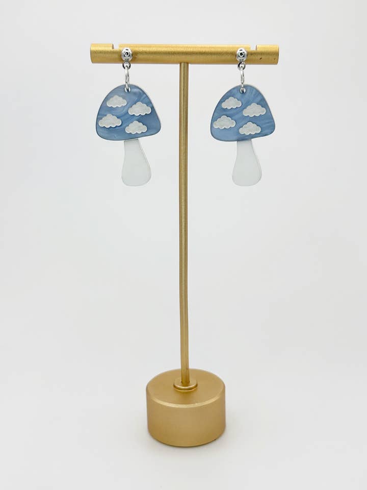 Akryl Cloud Mushroom øreringe for engroshandel hos Rayne Cloud Creations