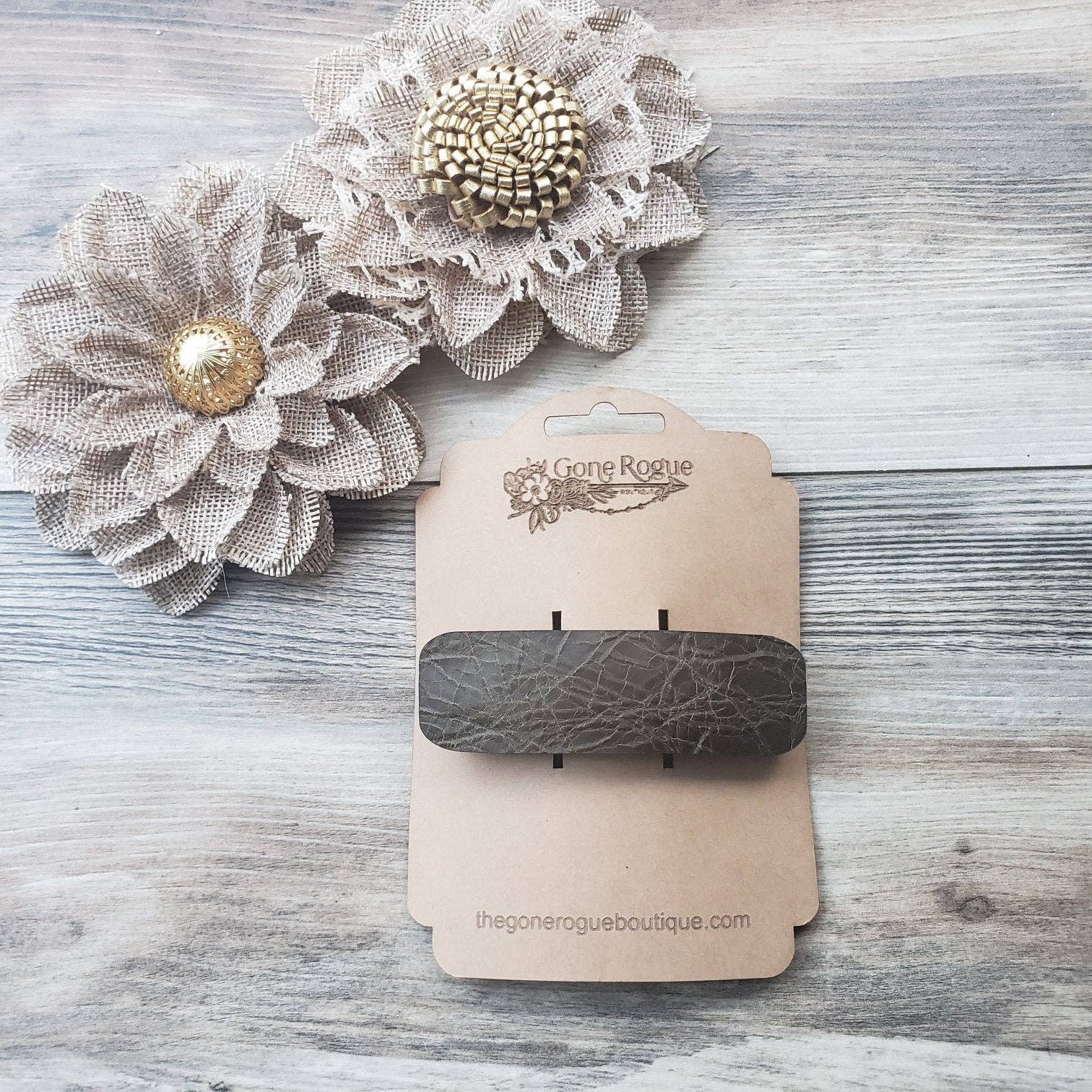 Gone Rogue Boutique - Wholesale Barrette - Women's - Large leather barrettes3