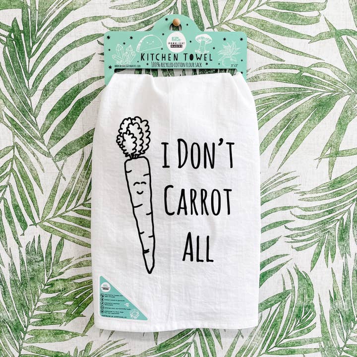 White I Don't Carrot All - Kitchen Towels - CLOSEOUT SALE for wholesale on Faire1