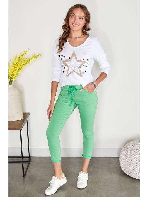 VENTI6 - Wholesale Athletic Sweatpants/Joggers - Women's - SOLID DRAWSTRING CRINKLE JOGGERS (6175-SOLID)7