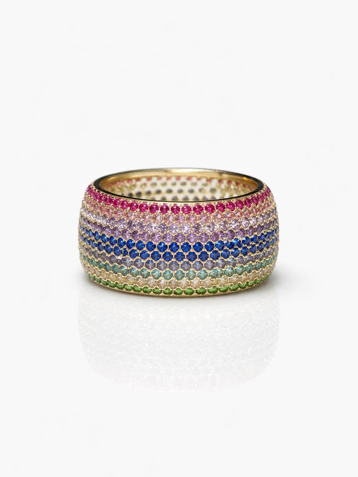 ANILLO MULTIMILLONARIO: ANILLO CON FORMA DE CIGARRO EN FORMA DE FLOR Y ORO VERMEIL DE 14 QUILATES para venta al por mayor de Native Gem