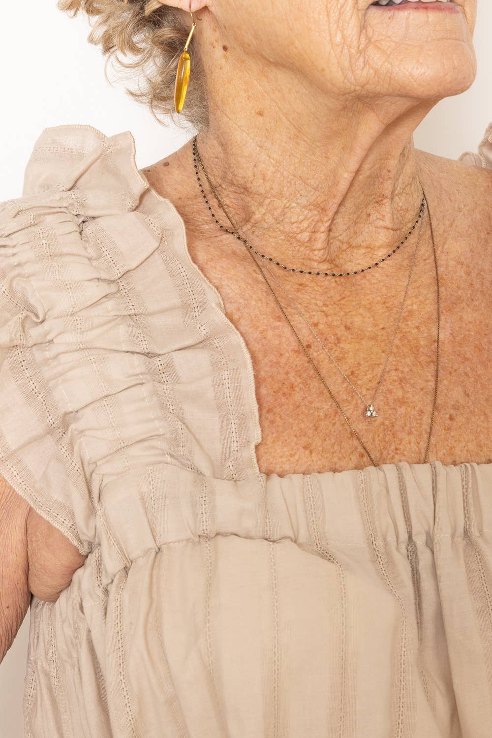 Beige Eyelet Story Ruffle Dress  for wholesale on Faire0