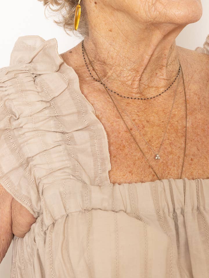 Beige Eyelet Story Ruffle Dress for wholesale on Faire