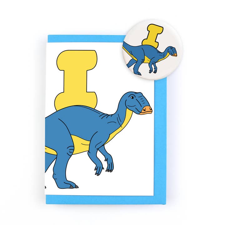 Dinosaur Alphabet I Greeting Card for wholesale by Dinosaurs Doing Stuff