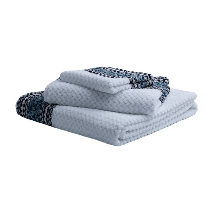 Branco Cali Azul Chevron por atacado de Turkish Towel Collection
