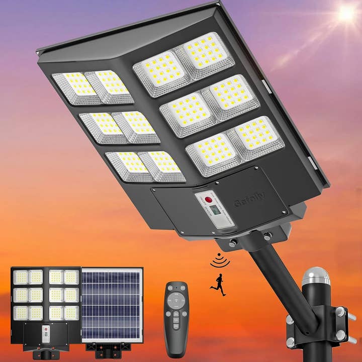 600W Commercial Solar Street Light , 60000LM Parking Lot Light Commercial Dusk to Dawn With Remote for wholesale by OutdoorSolarOutlet