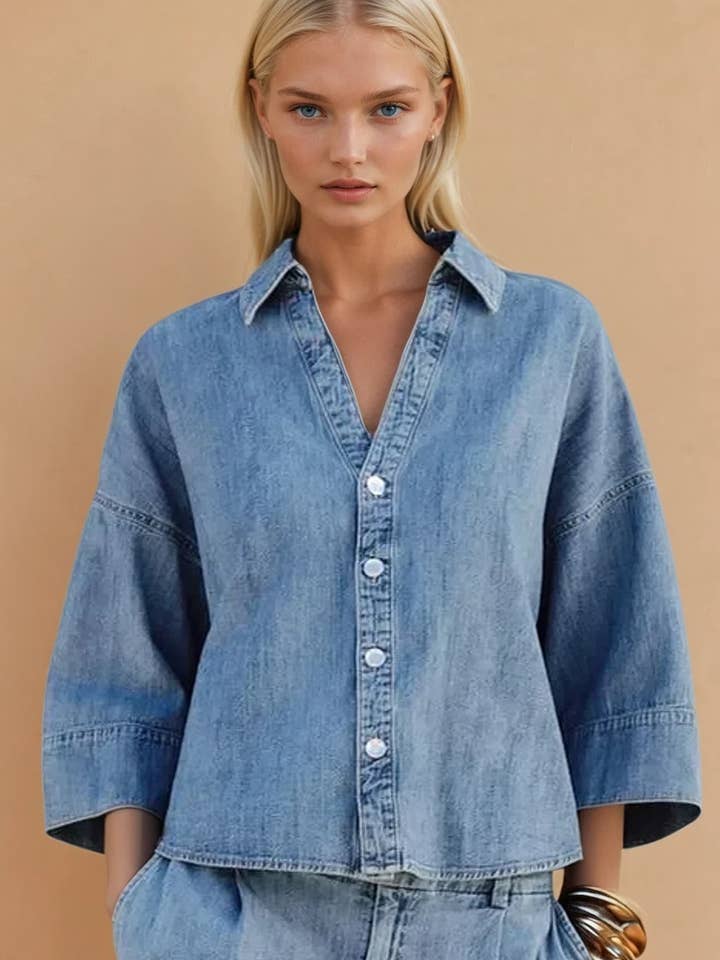 OVERSIZED DENIM SHIRTING 1514TIA and other Purchase Wholesale denim button up. Free Returns & Net 60 Terms on Faire trending on Faire.