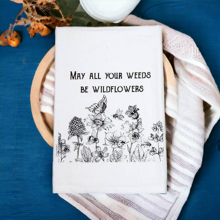 Green Bee Tea Towels - Wholesale Tea Towel - Weeds To Wildflowers Towel | Tea Towels | Floral Dish Towels5