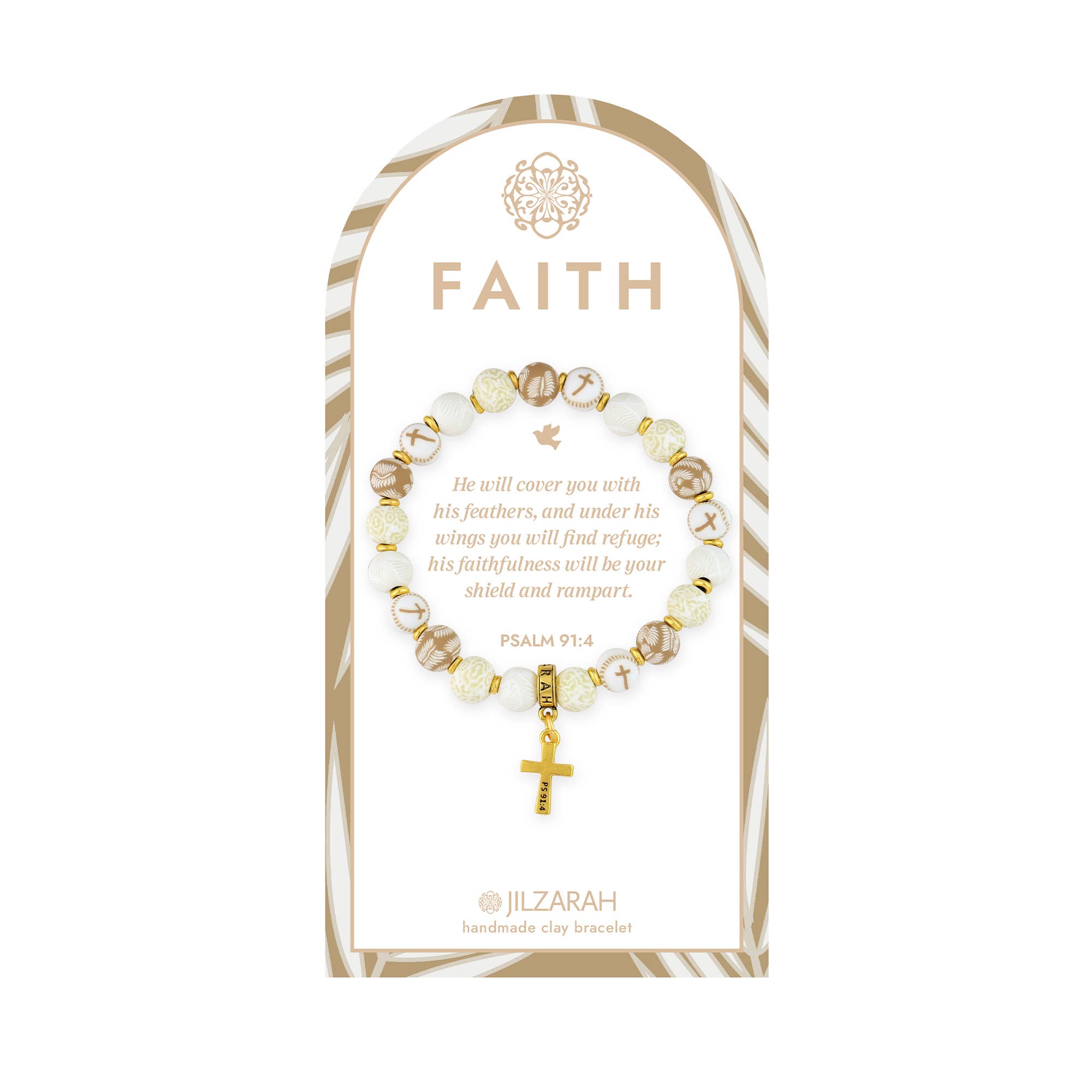 JILZARAH - Wholesale Bedelarmbandje - Ivory Palm Faith Armband1