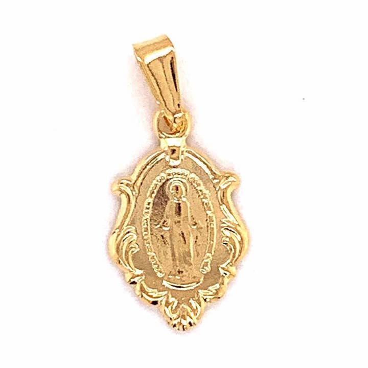 Breloque miraculeuse remplie d'or 18 carats, pendentif Marie, Vierge Marie, pendentif collier, médailles religieuses, bijoux spirituels, médaille miraculeuse, pendentif en or pour la vente par The Bead Bazaar