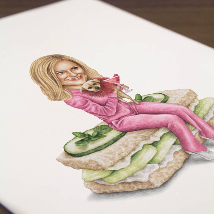 Celebs on Sandwiches - Venta al por mayor Ilustración - Amy Poehler - Mean Girls - Impresión en acuarela