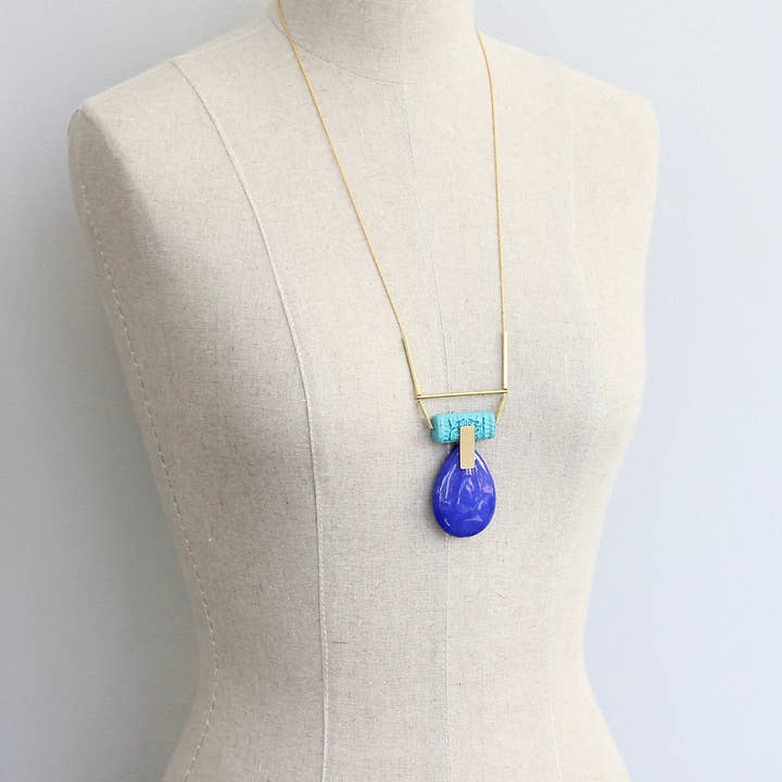 David Aubrey Jewelry - Wholesale Pendant/Charm Necklace - KYL326 carved turquoise pendant necklace