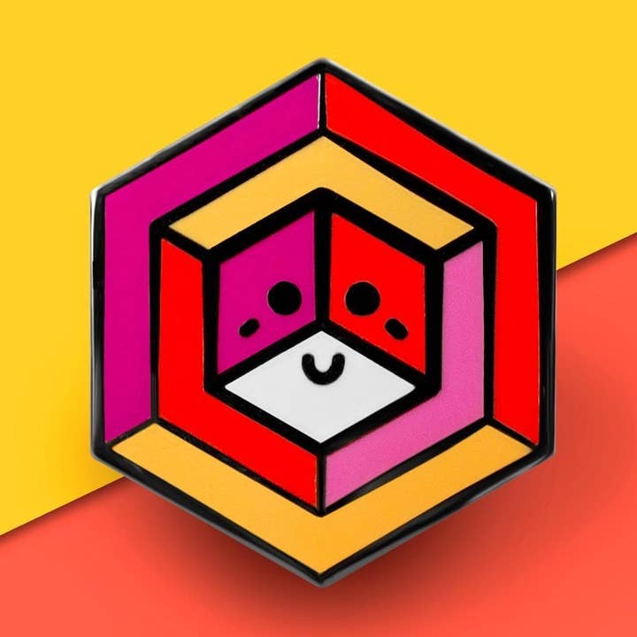 Lesbian Flag - Proud Cube Pin for wholesale by Proud Zebra