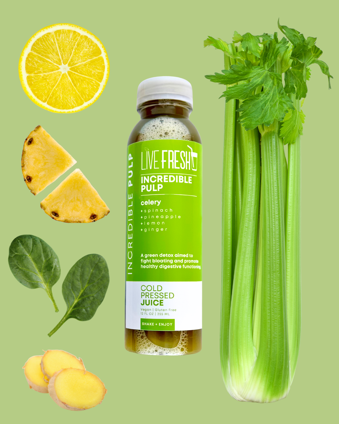 Live Fresh Juicery - Wholesale Wellness Juice/Tonic - Green Power Pack3