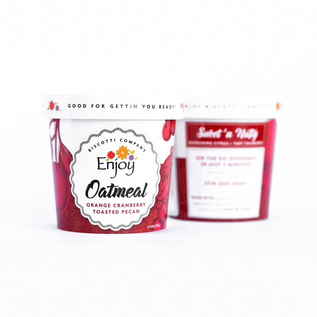 Enjoy Biscotti Company - Wholesale Oats - Oatmeal Cup - Orange Cranberry and Toasted Pecan 1