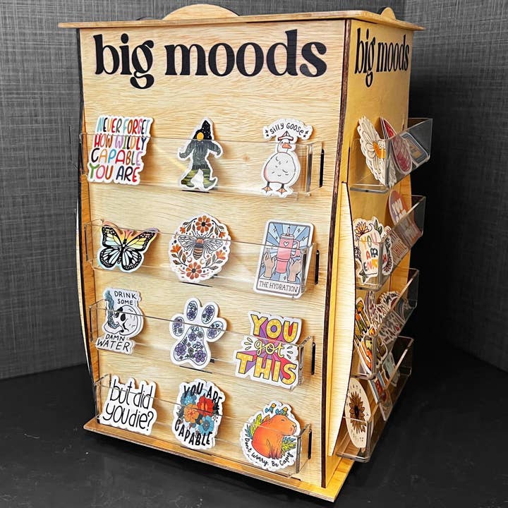 Big Moods - Wholesale Retailer Display - Paper & Novelty - 48 Count Spinner Sticker Stand Display1
