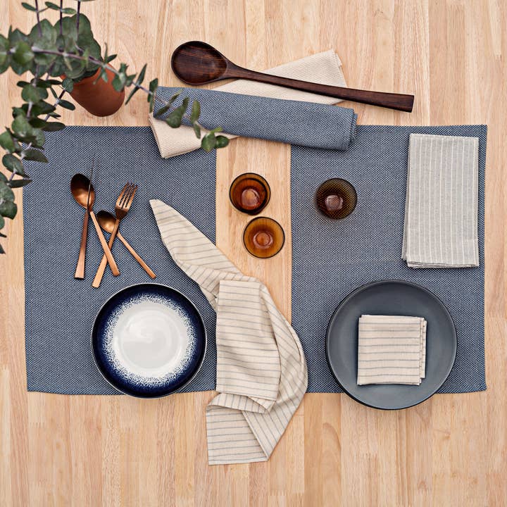 MEEMA - Vendita all'ingrosso Tovagliette - Set di 4 tovagliette in cotone – Decorazione rustica ed ecologica10