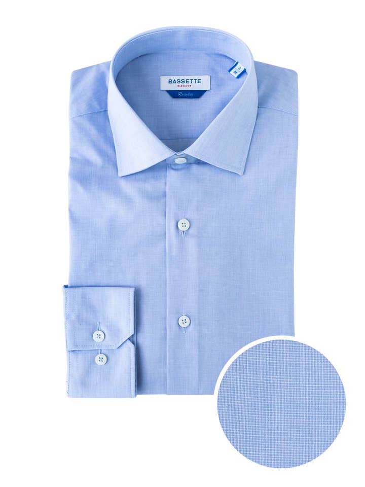 705-3 Ljusblå Fil a Fil klänningsskjorta för wholesale av BASSETTE