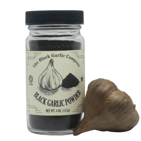 The Black Garlic Company - Vendita all'ingrosso Spezie essiccate - Aglio nero in polvere Barattolo da 4 oz