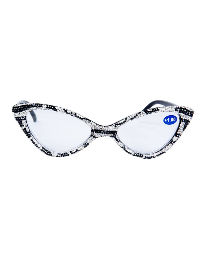 Lettore Occhi di Gatto con Strass Fatto a Mano AG10404 - Bianco per la vendita all'ingrosso da parte di Ole