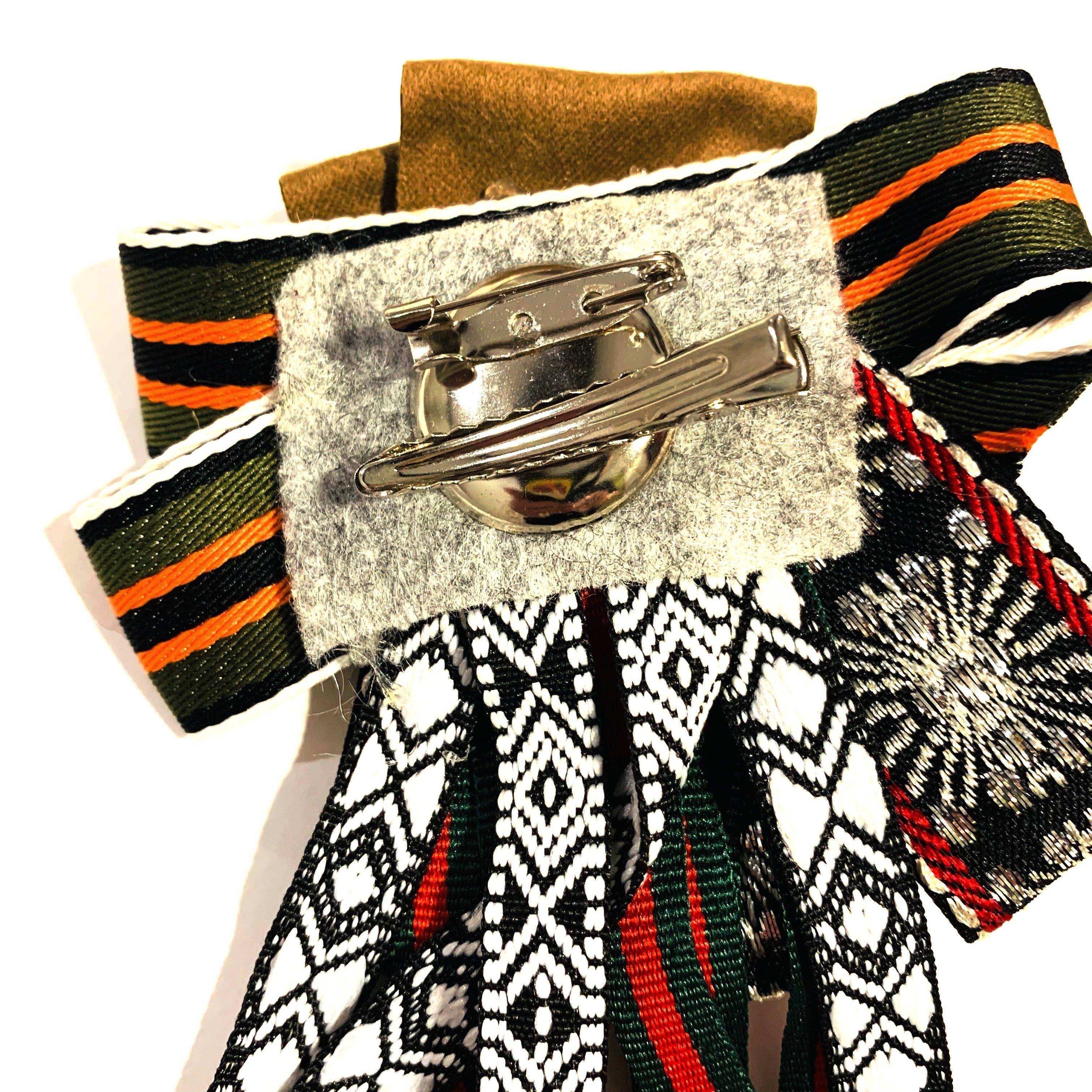 Atisha Spiritual Shop - Wholesale Brooch - VINTAGE BROOCH ~ long tail - vintage fabric brooches with trimmings, buttons, jewelry. Unique pieces2