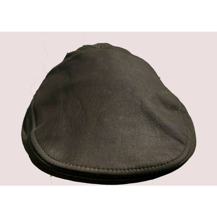 Lesa collection - Wholesale Newsboy/Schoolboy Hat - Unisex - Brown Oiled Nubuck Leather Ivy Cap Golf Bunnet Newsboy Flat