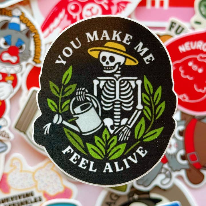 You Make Me Feel Alive Vinyl Sticker for wholesale by Bewilderment