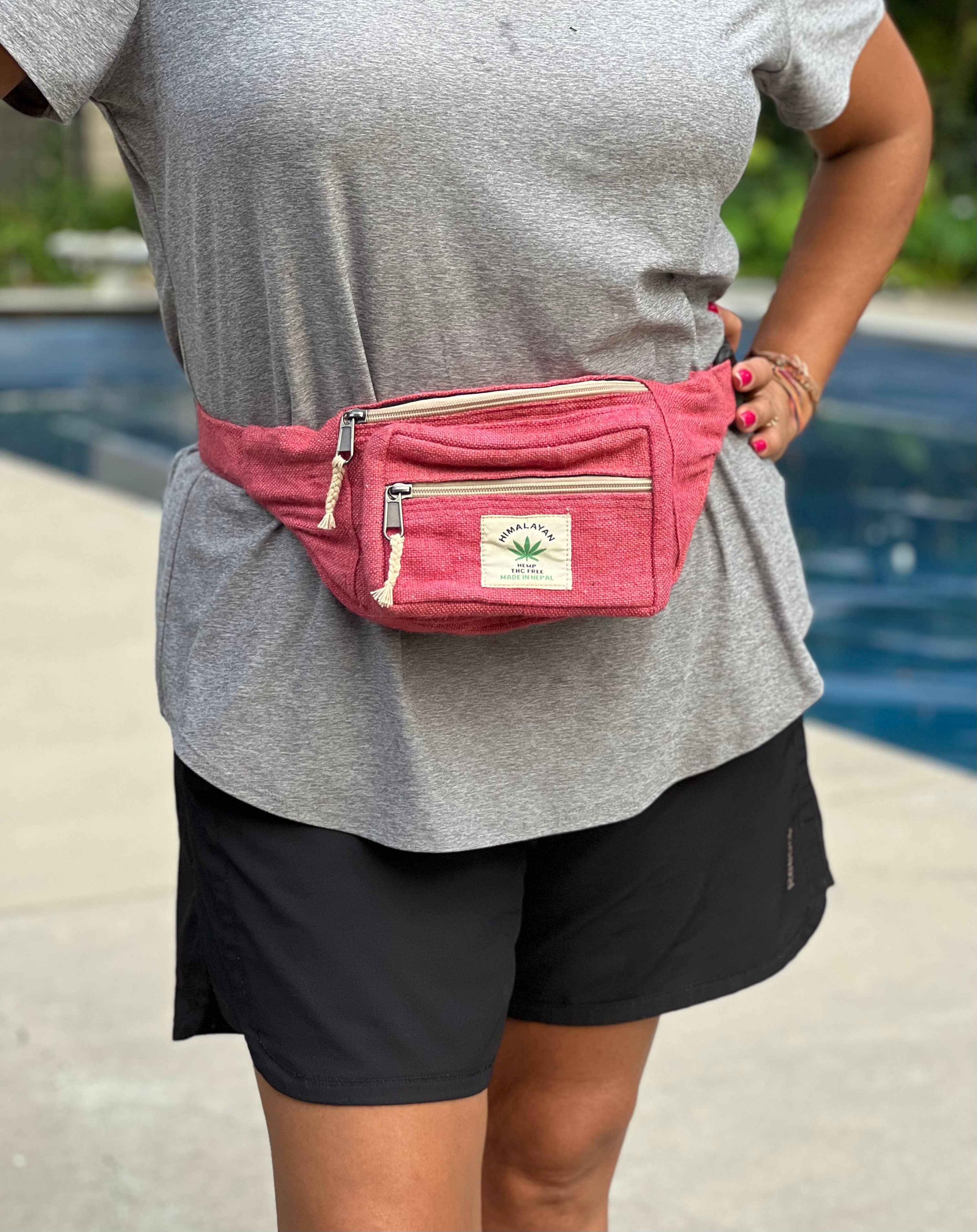 Lungta Imports - Wholesale Belt Bag - Women's - Eco-Friendly Boho Hippie Style Hemp Fanny Pack Hip Waist Bag11