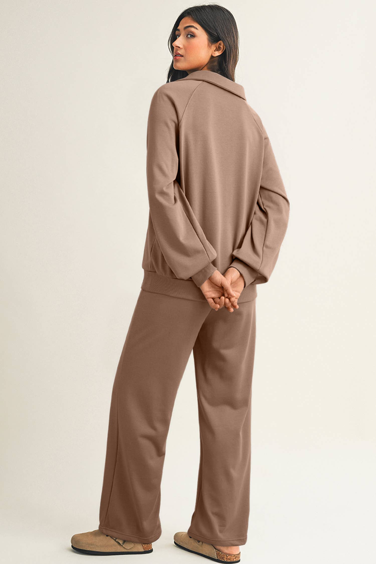 Little Daisy Closet - Wholesale Lounge Set - Women's - LDC Collar V Neck Pullover and Drawstring Sweatpants Set6