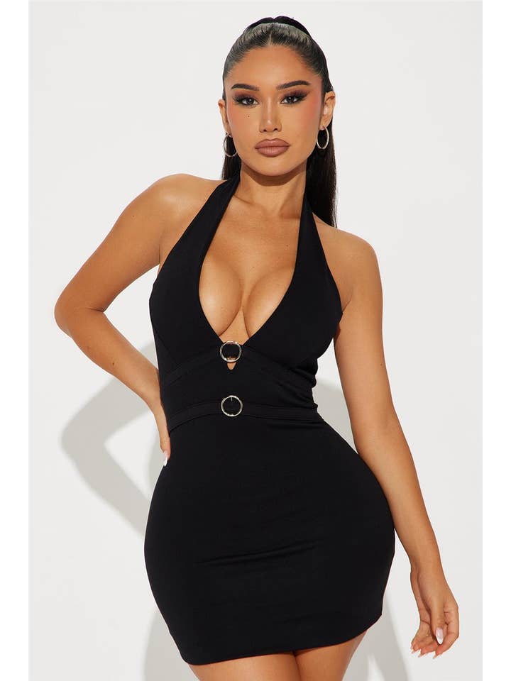 5besties inc - Wholesale Dress - Women's - HALTER NECK MINI DRESS