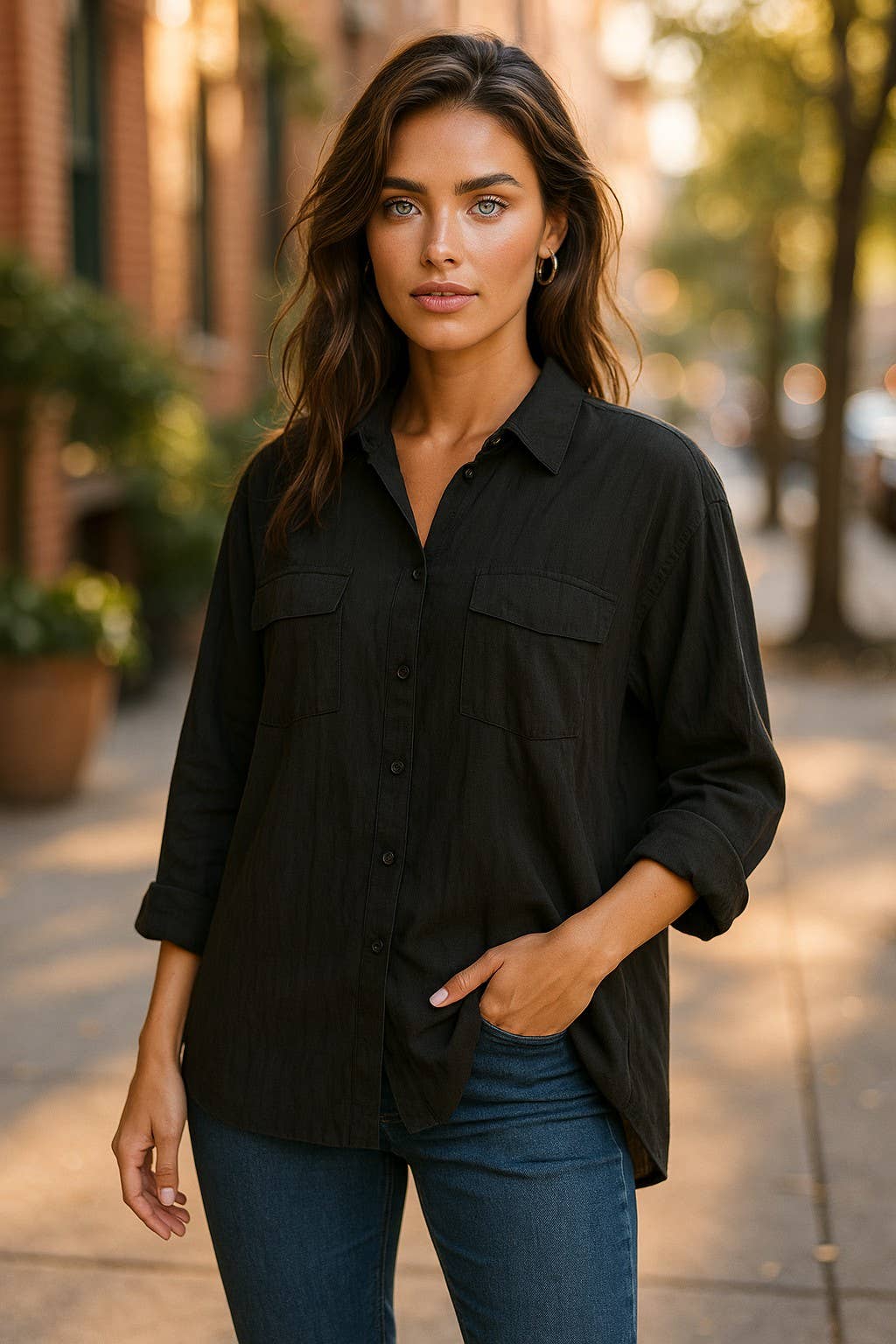 A Woman we Love - Wholesale Button Down Shirt - Women's - Pack of 20 Spring-Summer Blouses – Ultra-Lightweight Fabric 1