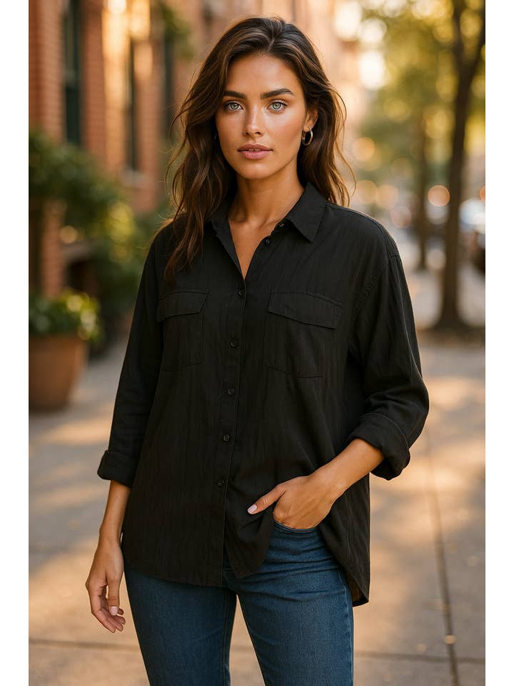 A Woman we Love - Wholesale Button Down Shirt - Women's - Pack of 20 Spring-Summer Blouses – Ultra-Lightweight Fabric 1