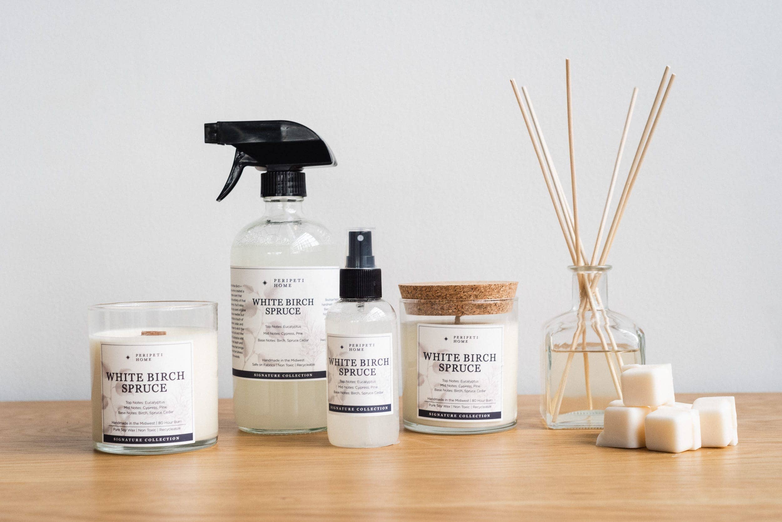 Peripeti Home - Wholesale Jar/Filled Candle - White Birch + Spruce Soy Candle, Unisex2