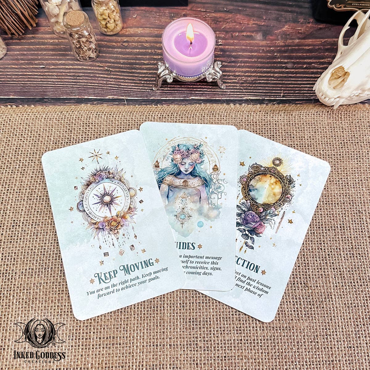 Inked Goddess Creations - Vente Cartes de tarot - Deck Oracle des Messages Mystiques - Deck Exclusif Inked Goddess Creations1