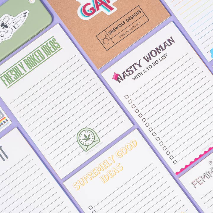 SHEWOLF Designs - Wholesale Notepad - Notepad: Fuuuuck Overwhelmed & Funny To-Do List