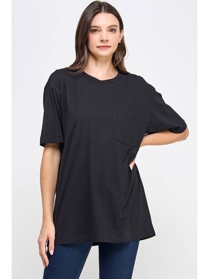 Honestee - Wholesale T-Shirt (Graphic) - Women's - Blank Short Sleeve T-Shirt with Chest Pocket1