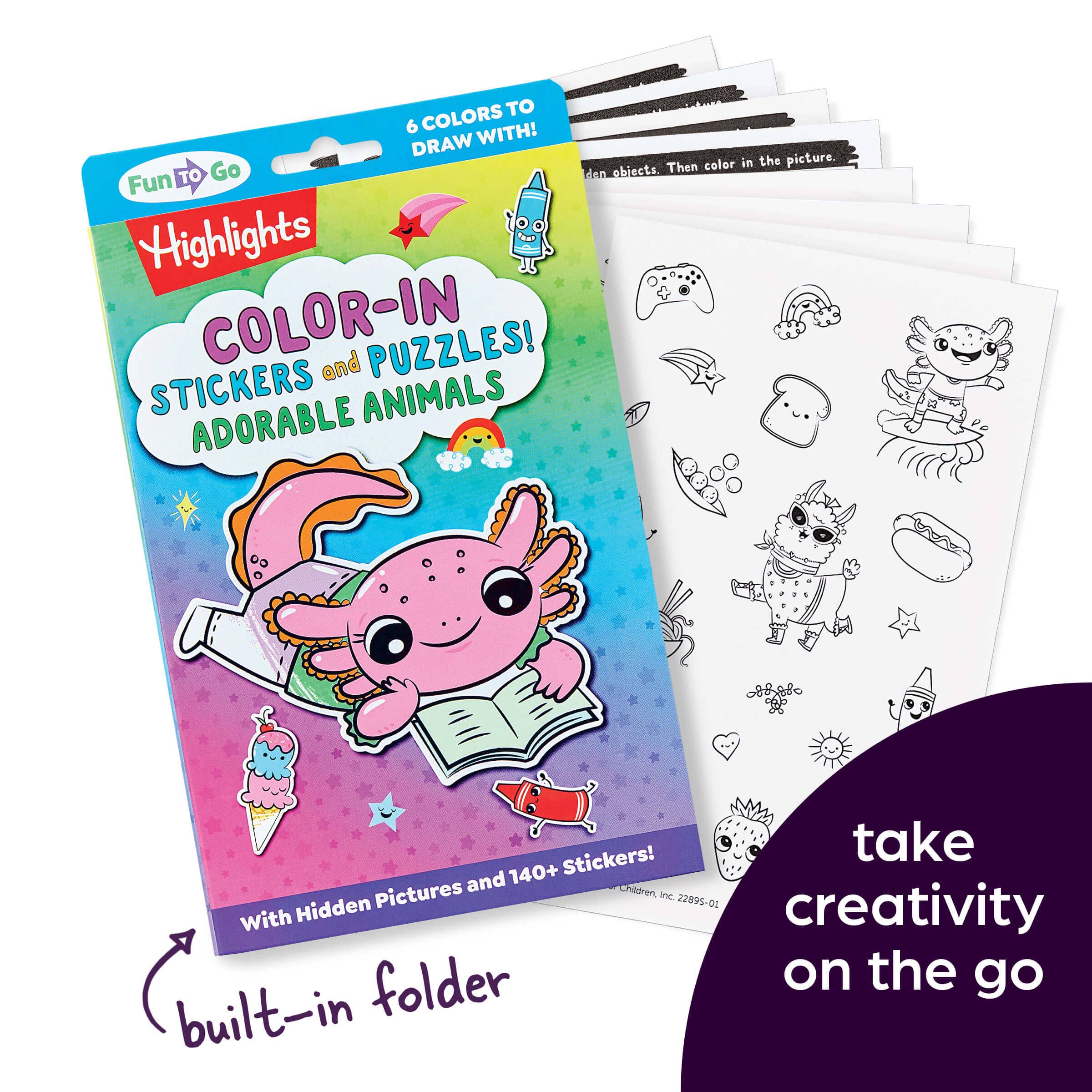 Highlights for Children - Wholesale Early Reader Book (6-8) - Color-In Stickers and Puzzles! Adorable Animals6