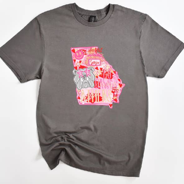 Georgia Bulldogs Preppy State Graphic T-Shirt GA for wholesale by BB Subs and Screens