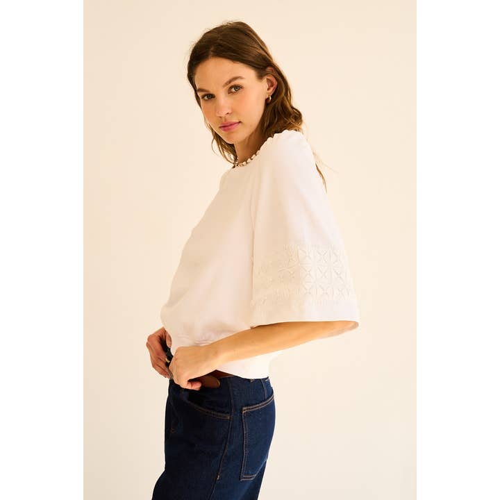 Puff Half Sleeve Knit Top for wholesale by The GREii