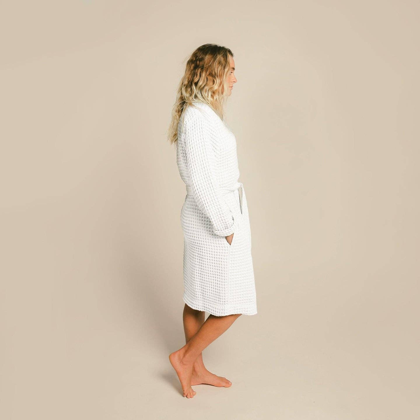 Happy Place Brand – Engroshandel Morgenkåbe - Unisex – Happy Place unisex letvægts badekåbe i vaffelstrik31