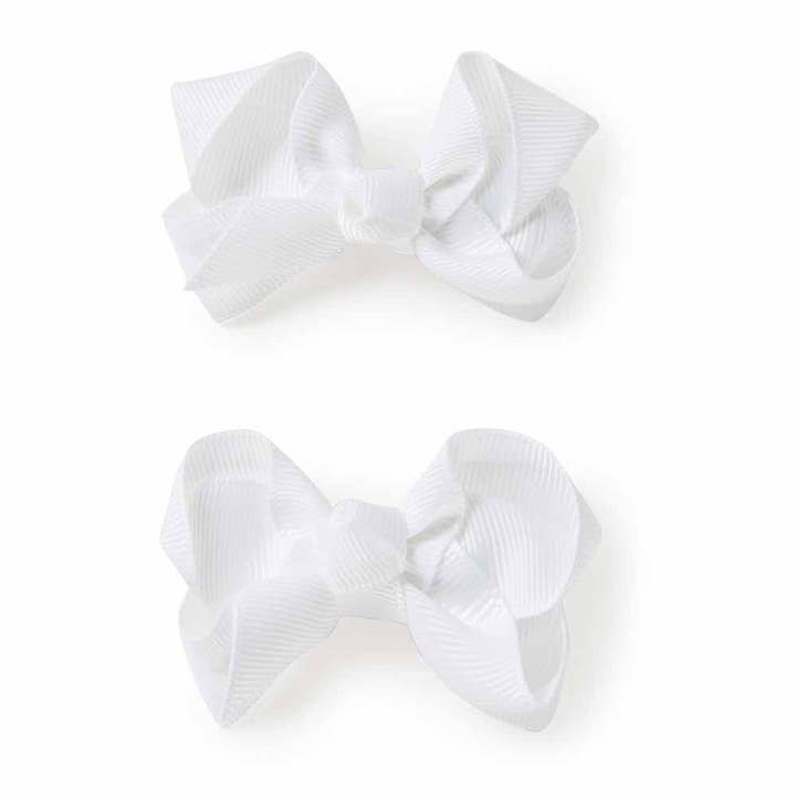 White Piggy Tail Hair Clips - Pair for wholesale by Snuggle Hunny