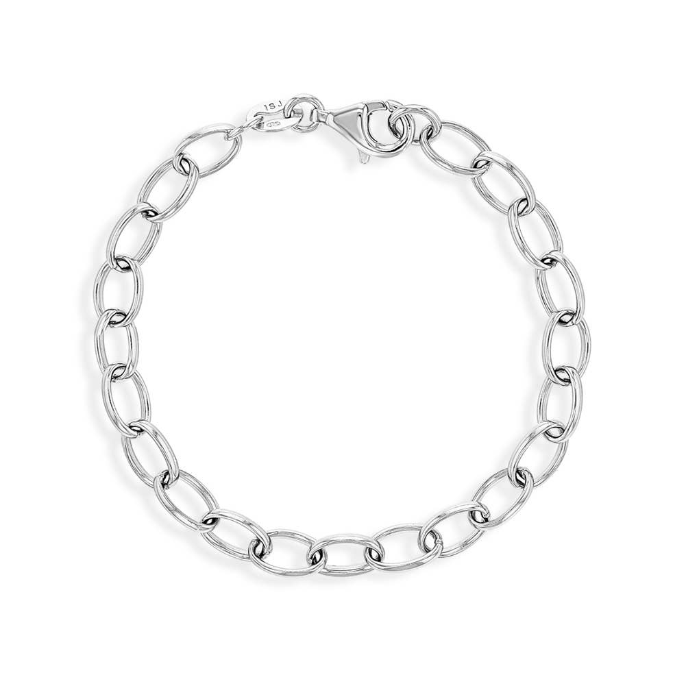 In Season Jewelry – Großhandel Glieder- & Kettenarmband – Klassisches Link-Basisarmband für Mädchen, 5—6 Zoll — Sterlingsilber3
