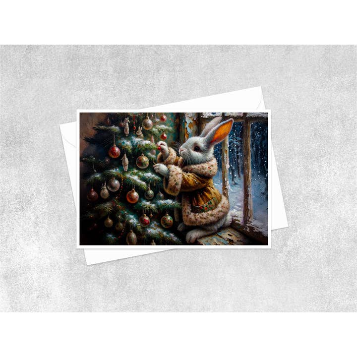Snowbell Bunny Woodland jultomt kort 150AS för wholesale av Salty Alyce