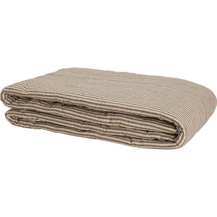 VHC Brands - Vente Couvre-lits - Sawyer Mill Housse de couette à rayures anthracite pour lit King size 105 x 95 l