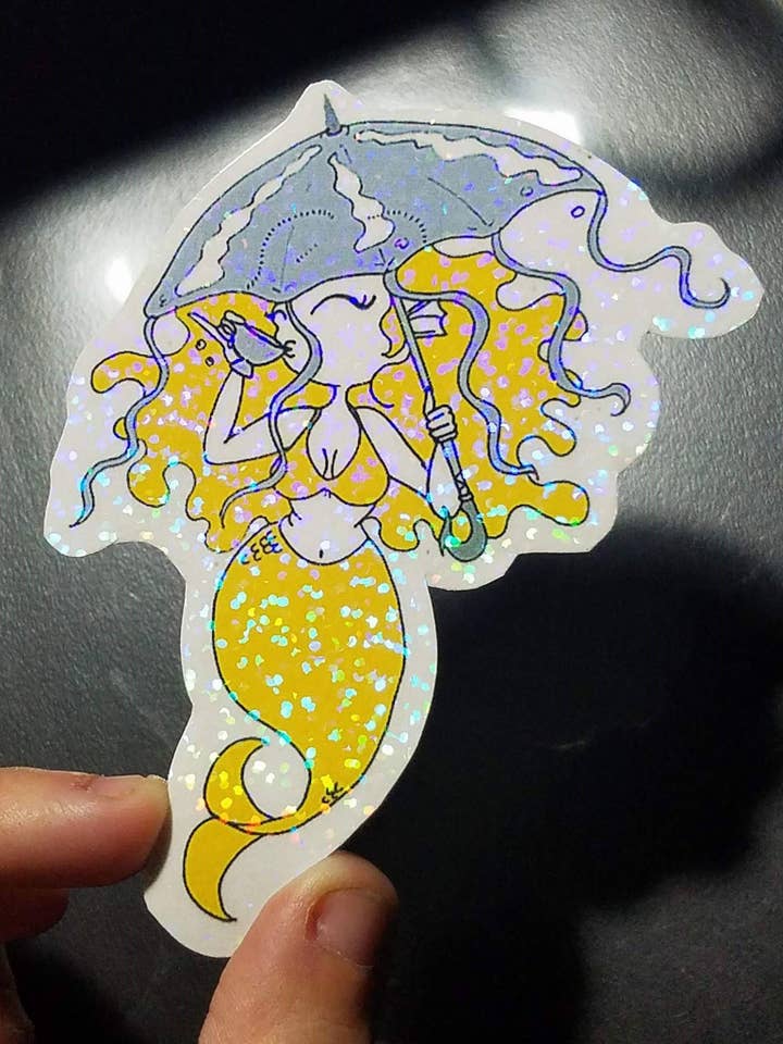 Vinyl-Aufkleber — Salty Mermaid — Wasserflasche Laptop Scrapbook Planer Bujo Gift Wasserdicht Matt oder Holo für den Großhandel von Misty Figs