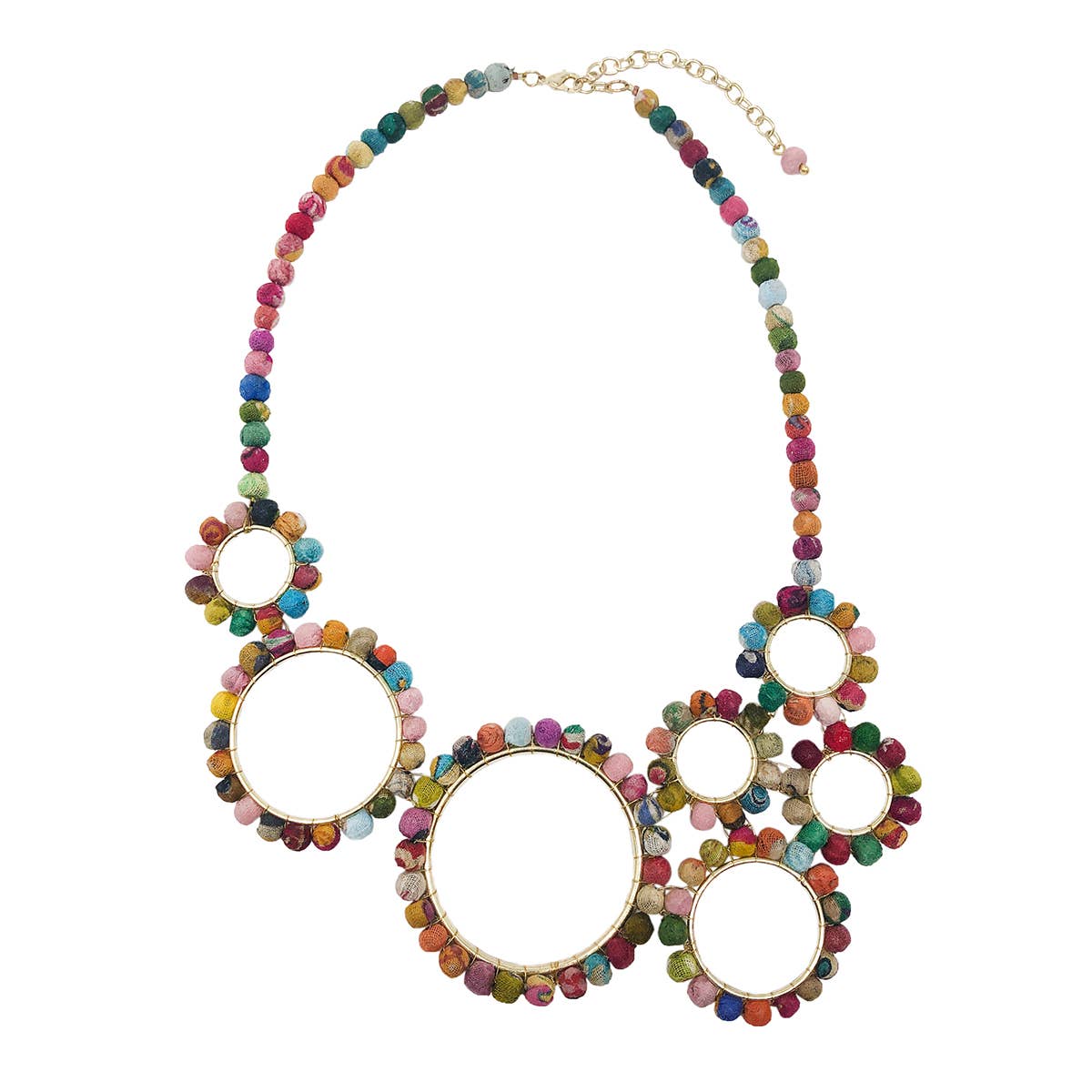 WorldFinds – wholesale Bib necklace – Kantha Spherical Necklace3