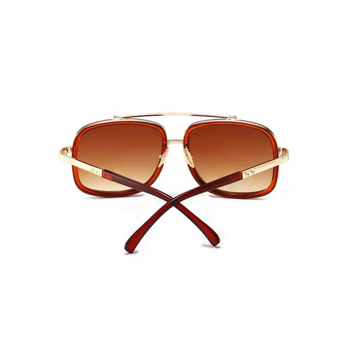 Trio Trading - Wholesale Sunglasses - Men's - Men's Fashion Sunglasses Big Size Rectangle Aviation 12 Pack